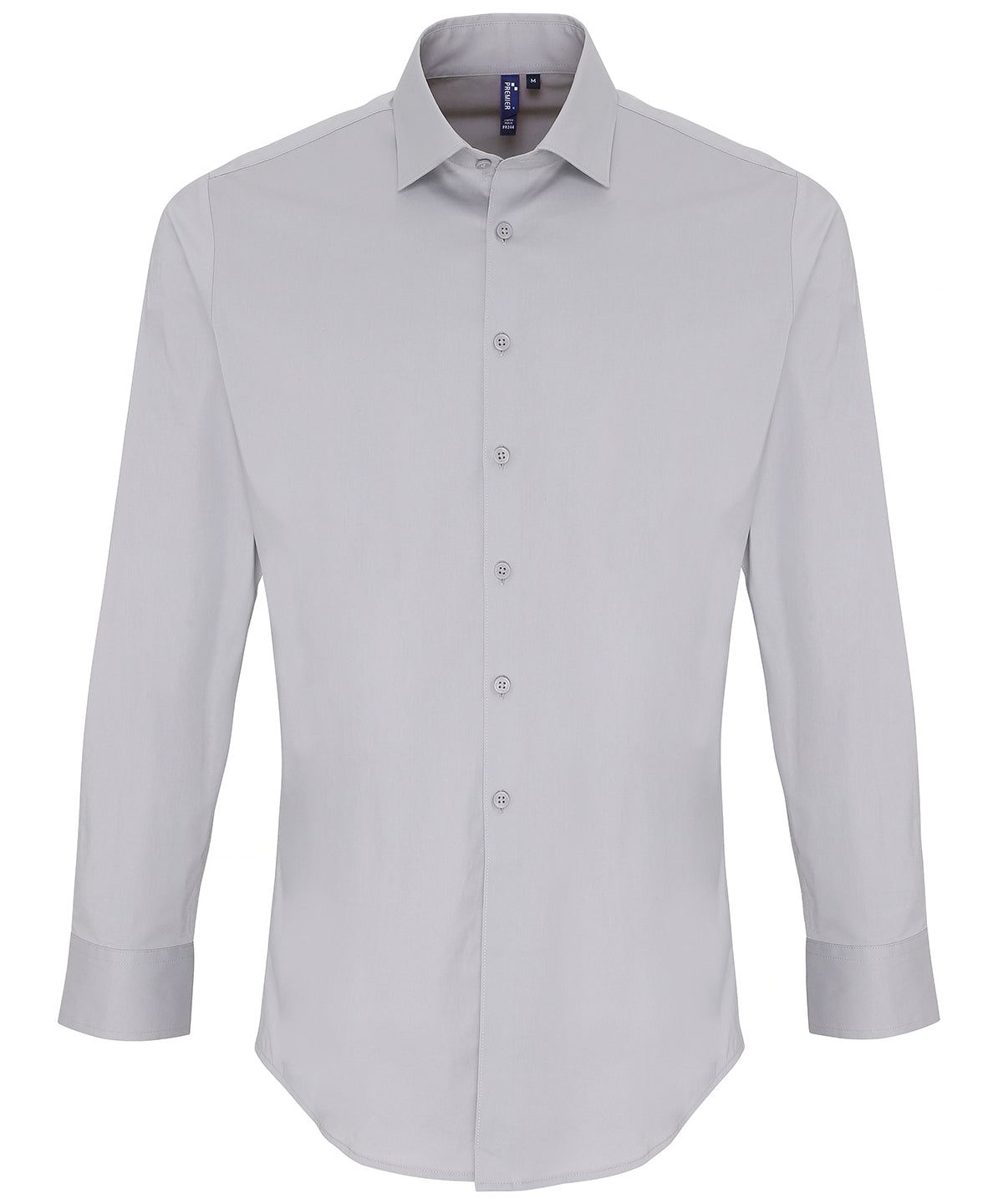 Stretch Cotton Poplin Long Sleeve Shirt for Men