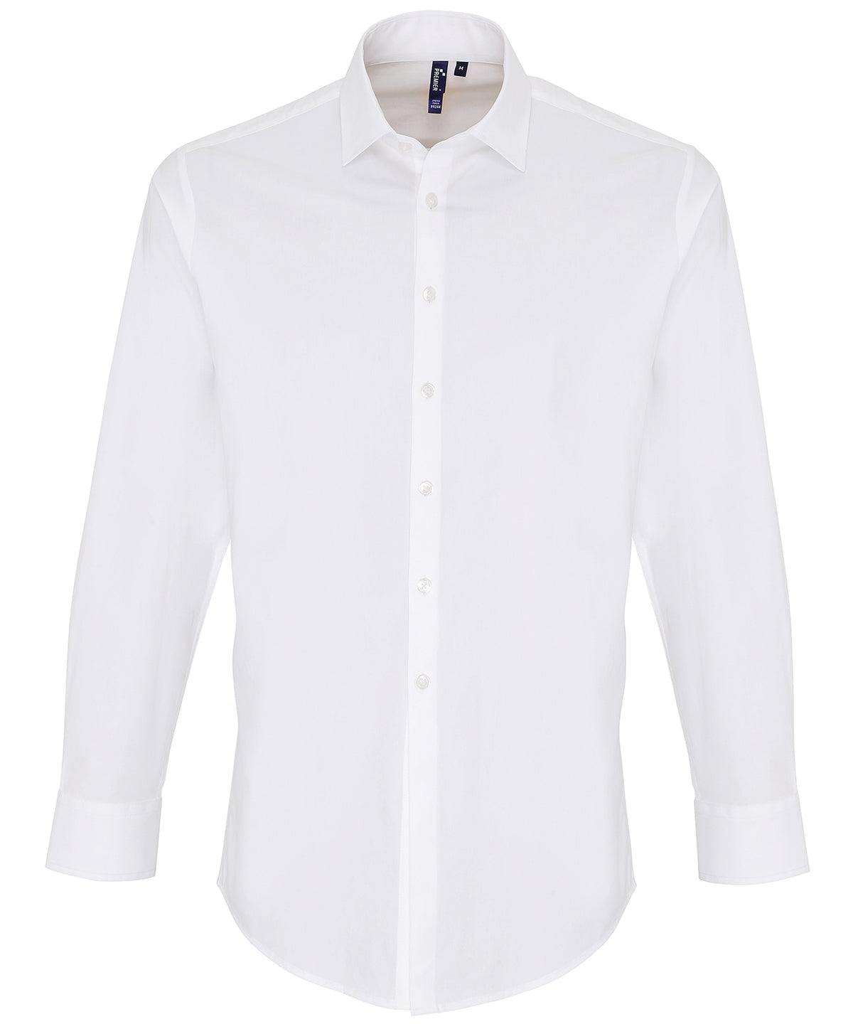 Stretch Cotton Poplin Long Sleeve Shirt for Men