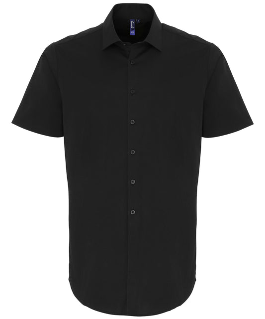Stretch Fit Cotton Poplin Short Sleeve Shirt for Men
