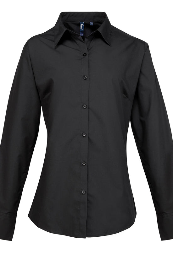 Premier Womens Supreme Poplin Long Sleeve Shirt Plus Sizes