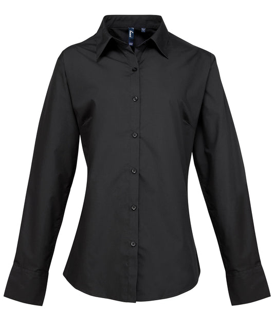 Premier Womens Supreme Poplin Long Sleeve Shirt Plus Sizes