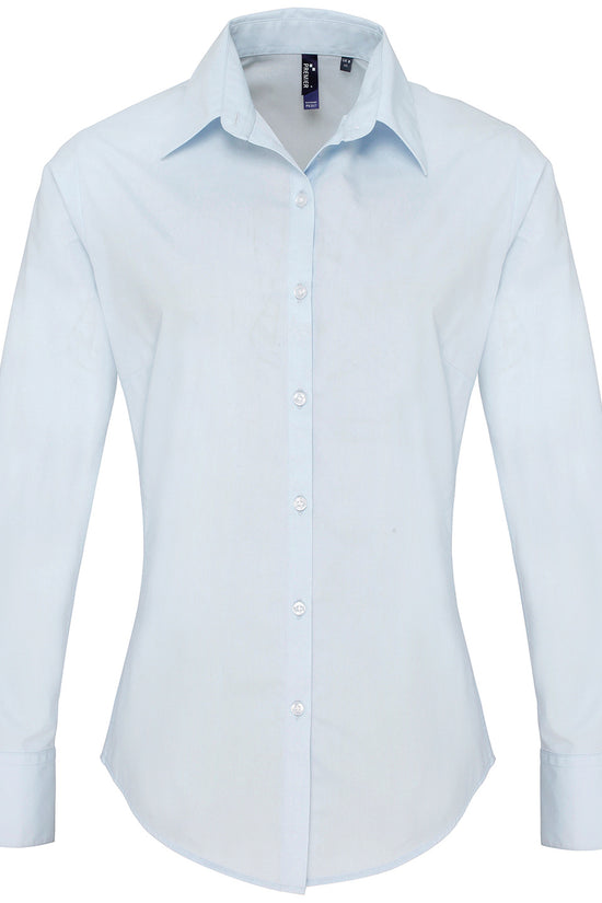 Premier Womens Supreme Poplin Long Sleeve Shirt Plus Sizes