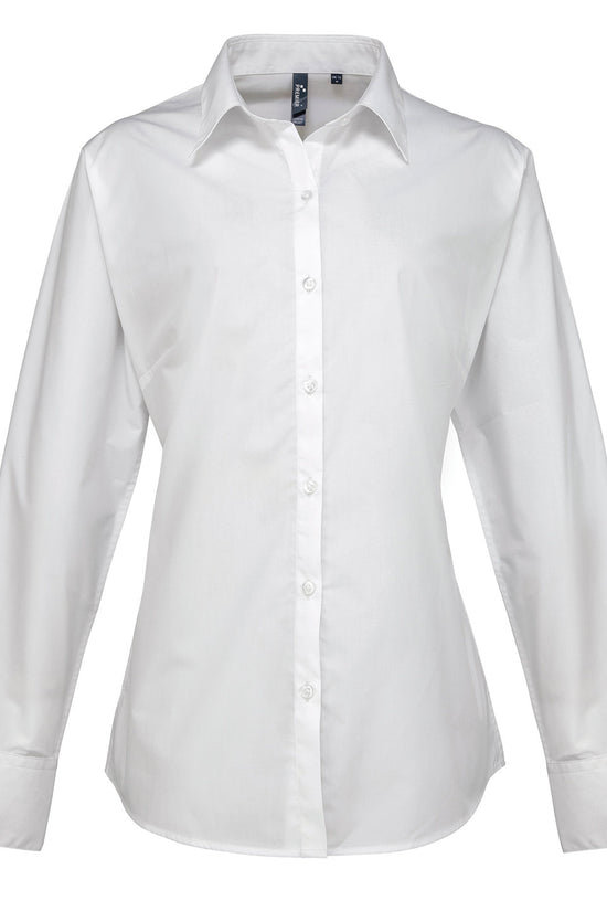 Premier Womens Supreme Poplin Long Sleeve Shirt Plus Sizes