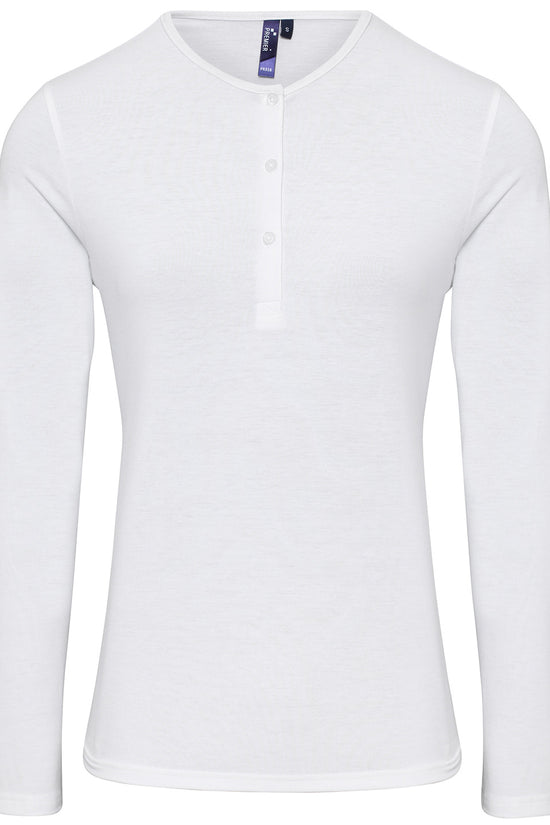 Womens Roll Sleeve Tee with Button Tab Detail