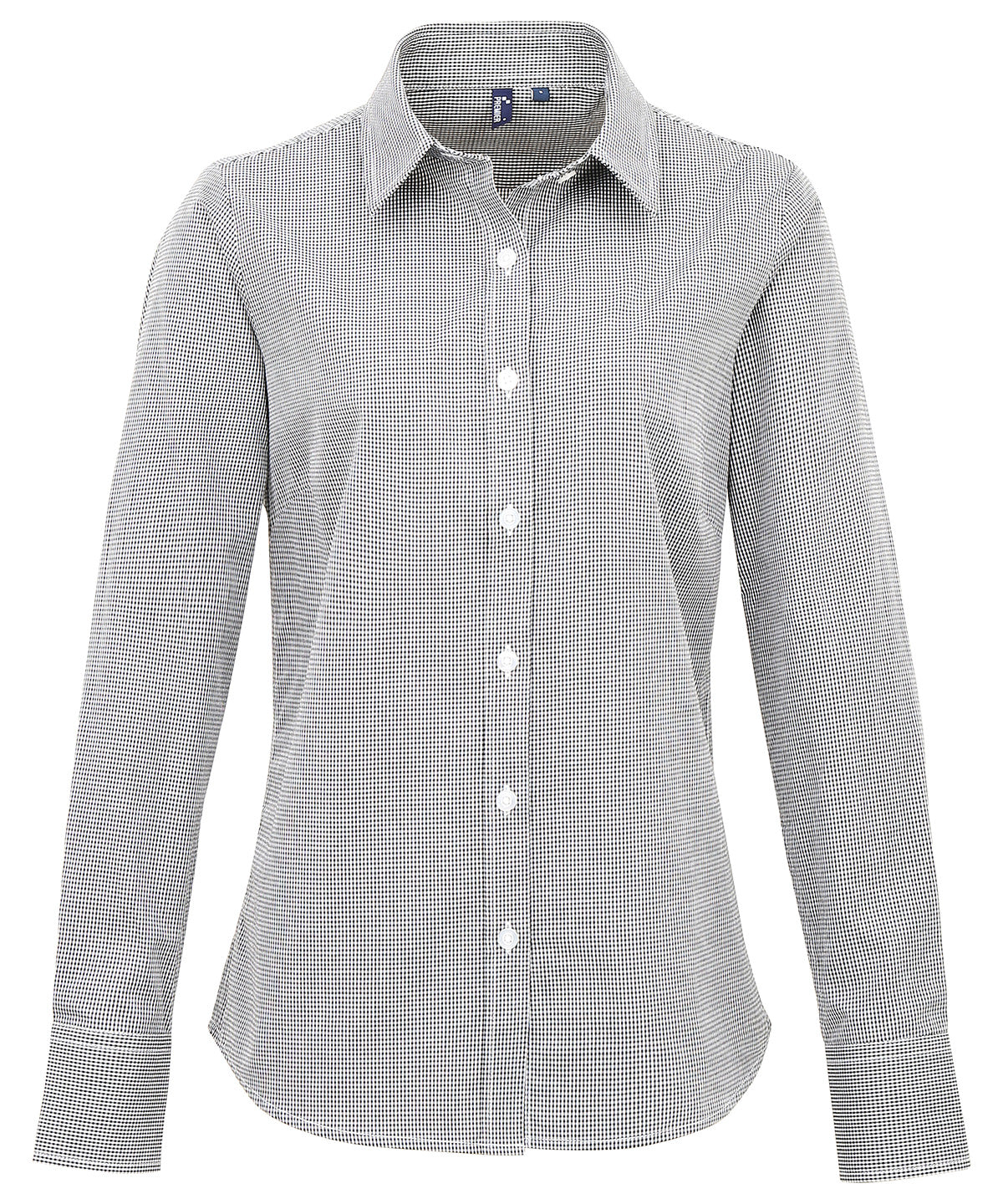 Premier Womens Gingham Long Sleeve Cotton Shirt