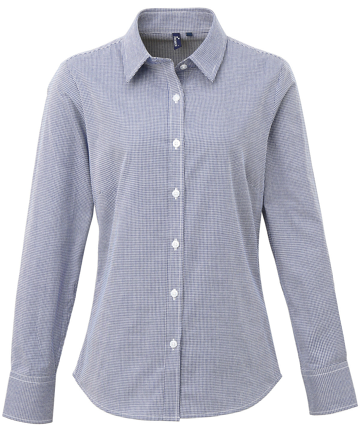 Premier Womens Gingham Long Sleeve Cotton Shirt