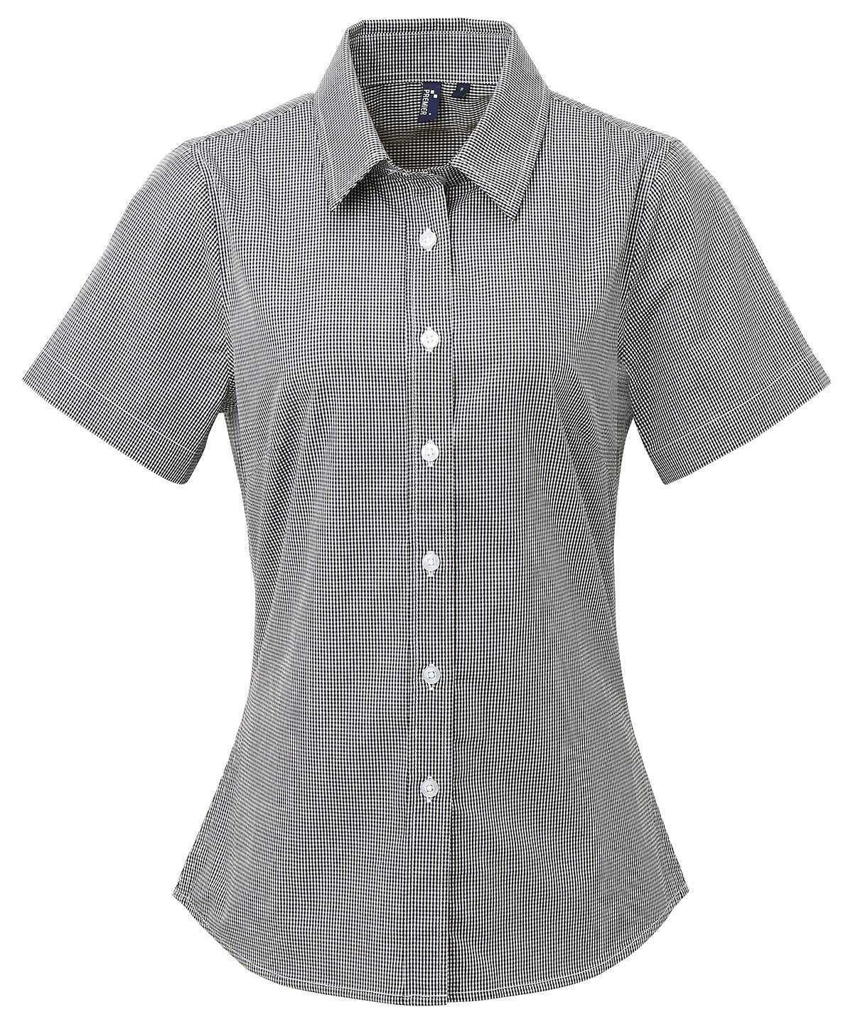 Premier Womens Gingham Short Sleeve Cotton Shirt