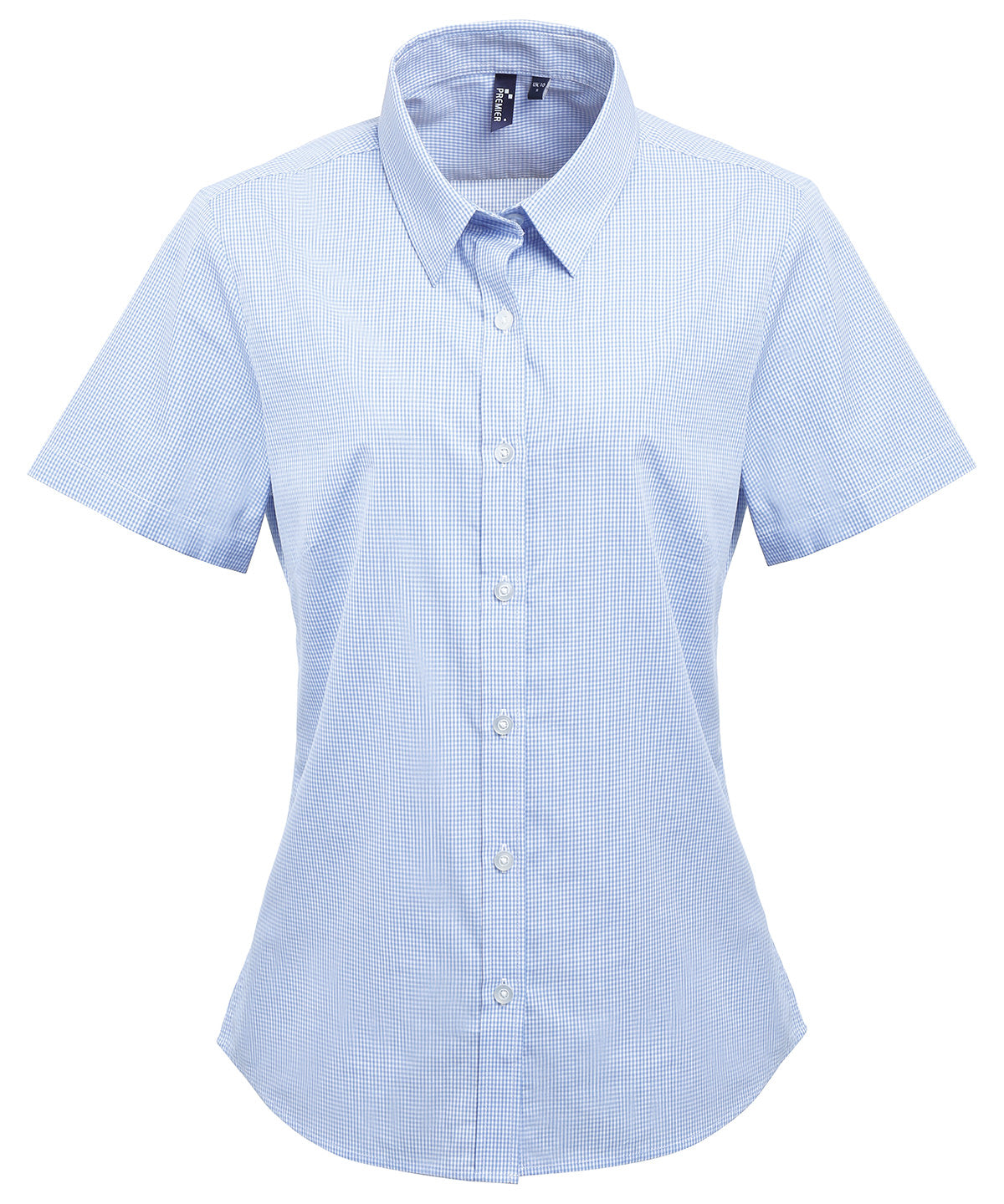 Premier Womens Gingham Short Sleeve Cotton Shirt