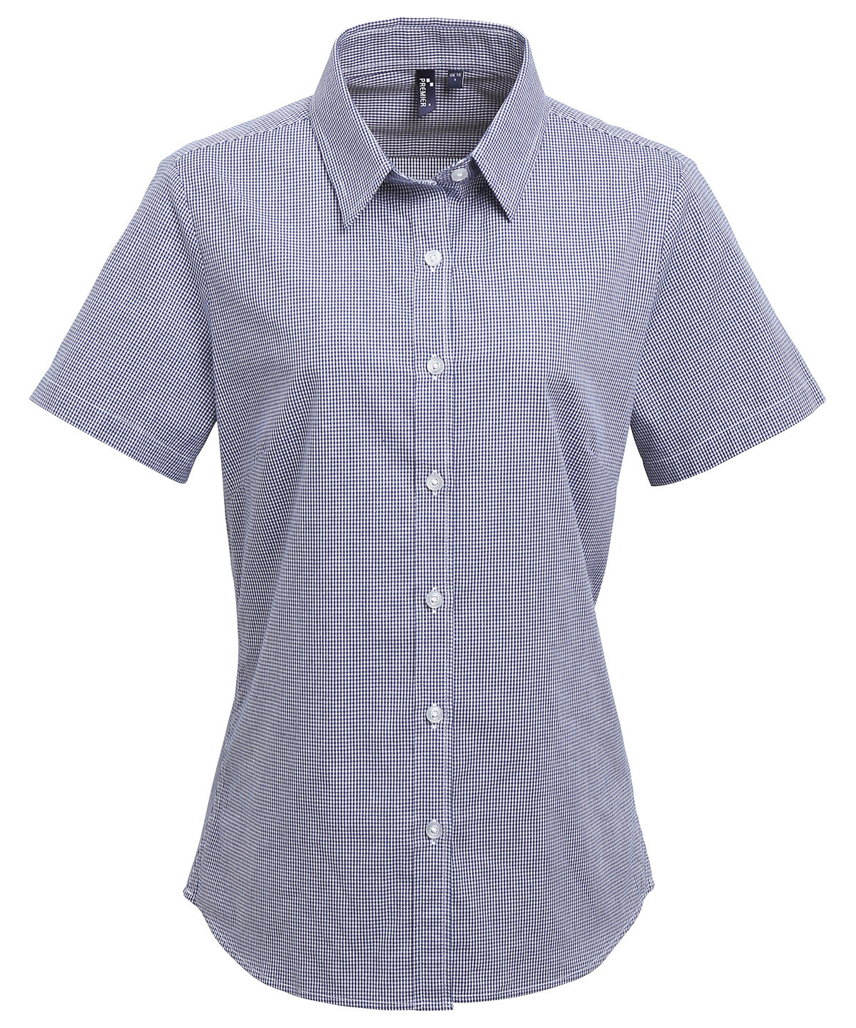 Premier Womens Gingham Short Sleeve Cotton Shirt