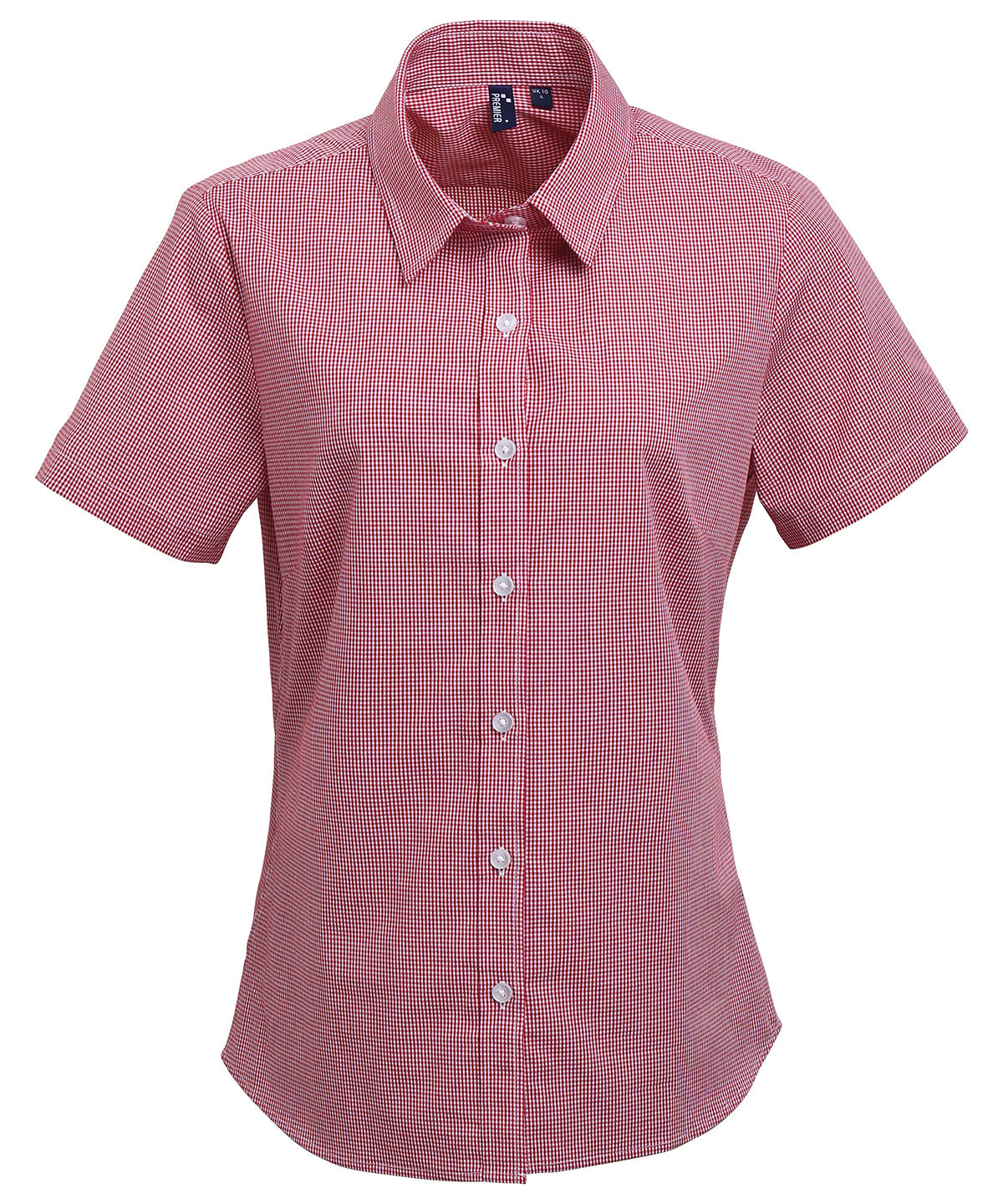 Premier Womens Gingham Short Sleeve Cotton Shirt