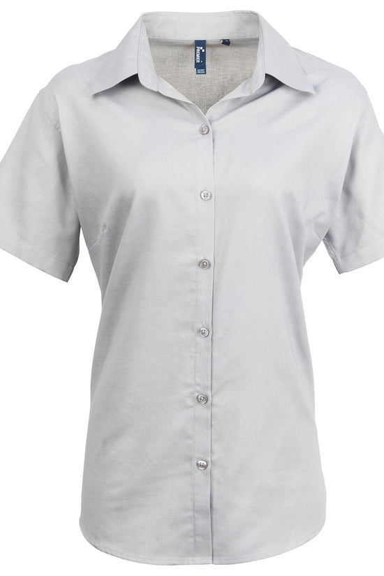 Womens Signature Oxford Short Sleeve Blouse