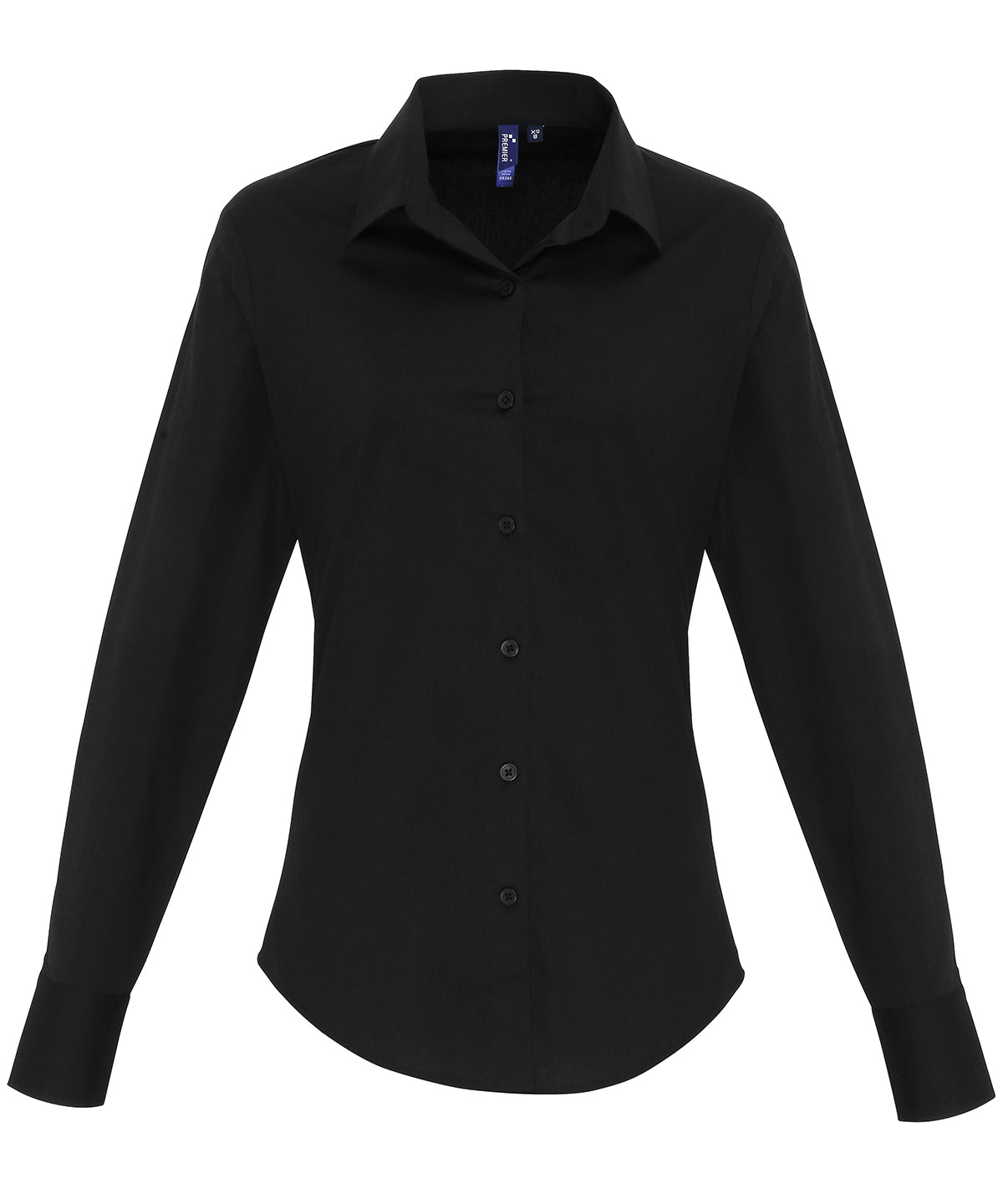 Stretch Fit Cotton Poplin Long Sleeve Blouse for Women