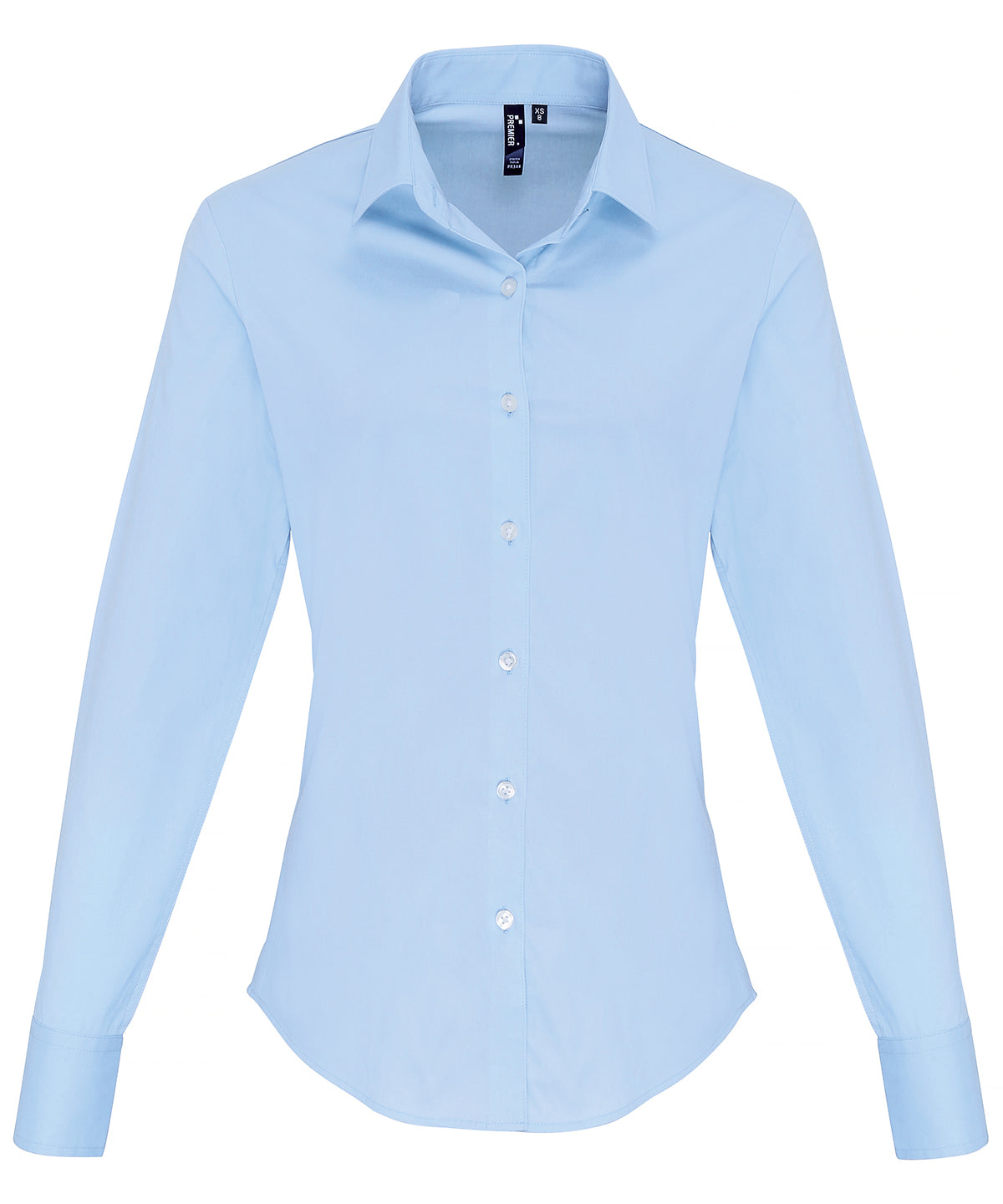 Stretch Fit Cotton Poplin Long Sleeve Blouse for Women