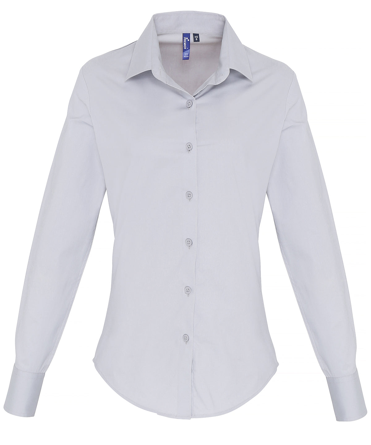 Stretch Fit Cotton Poplin Long Sleeve Blouse for Women