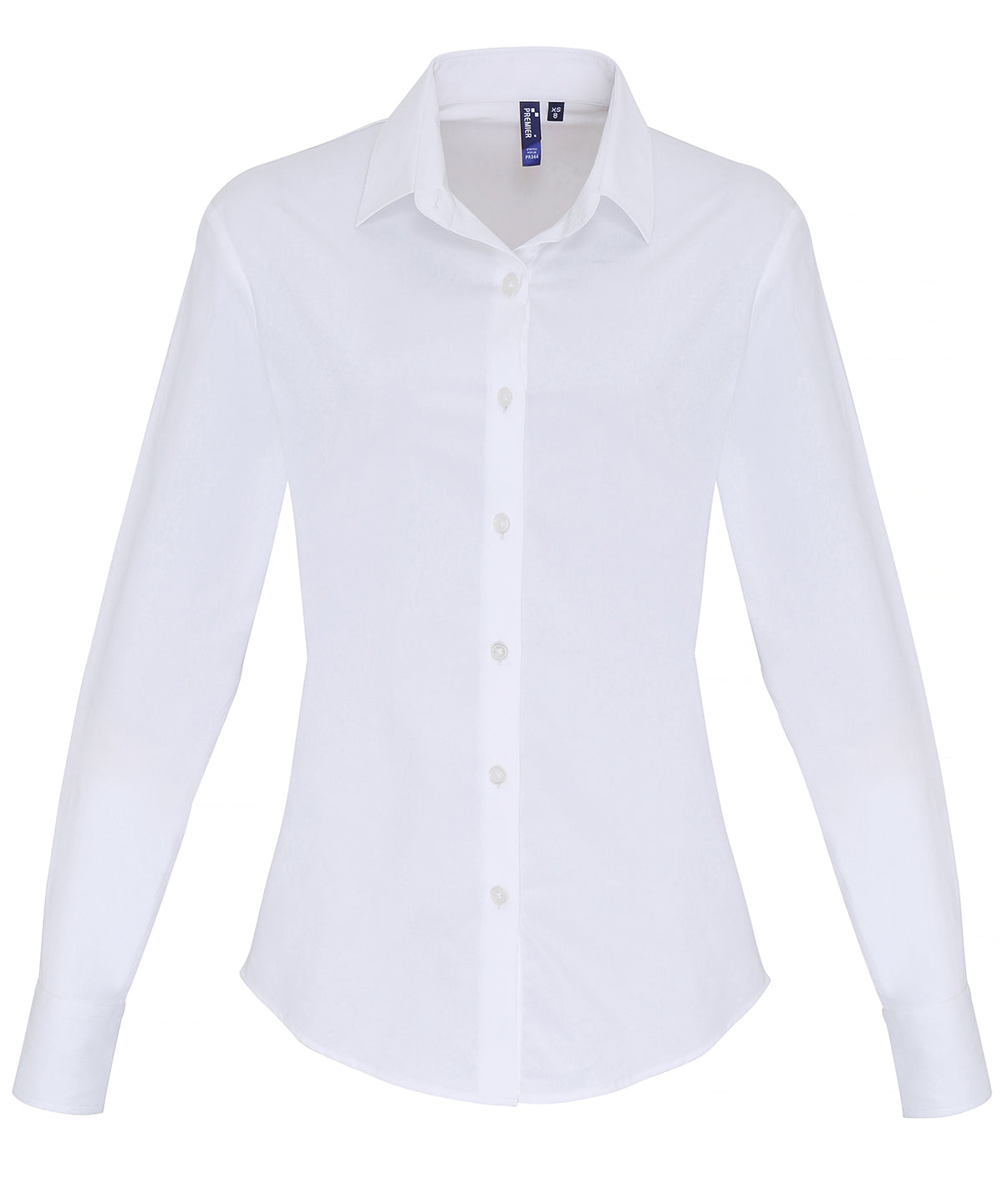 Stretch Fit Cotton Poplin Long Sleeve Blouse for Women