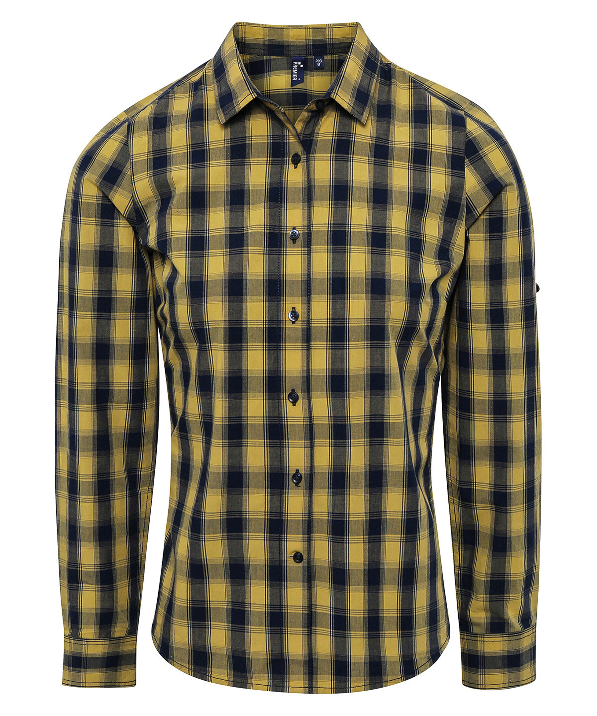 Womens Mulligan Check Cotton Long Sleeve Shirt SemiFitted Style