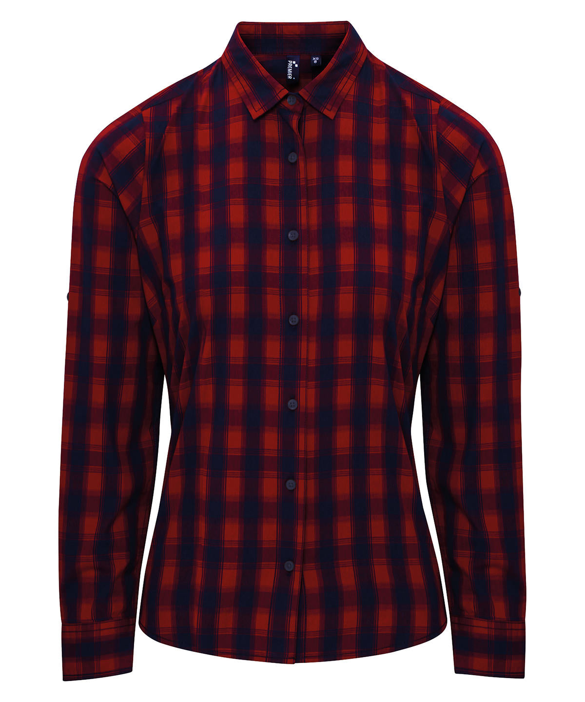 Womens Mulligan Check Cotton Long Sleeve Shirt SemiFitted Style