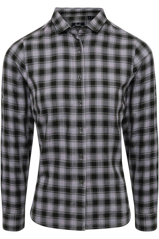 Womens Mulligan Check Cotton Long Sleeve Shirt SemiFitted Style