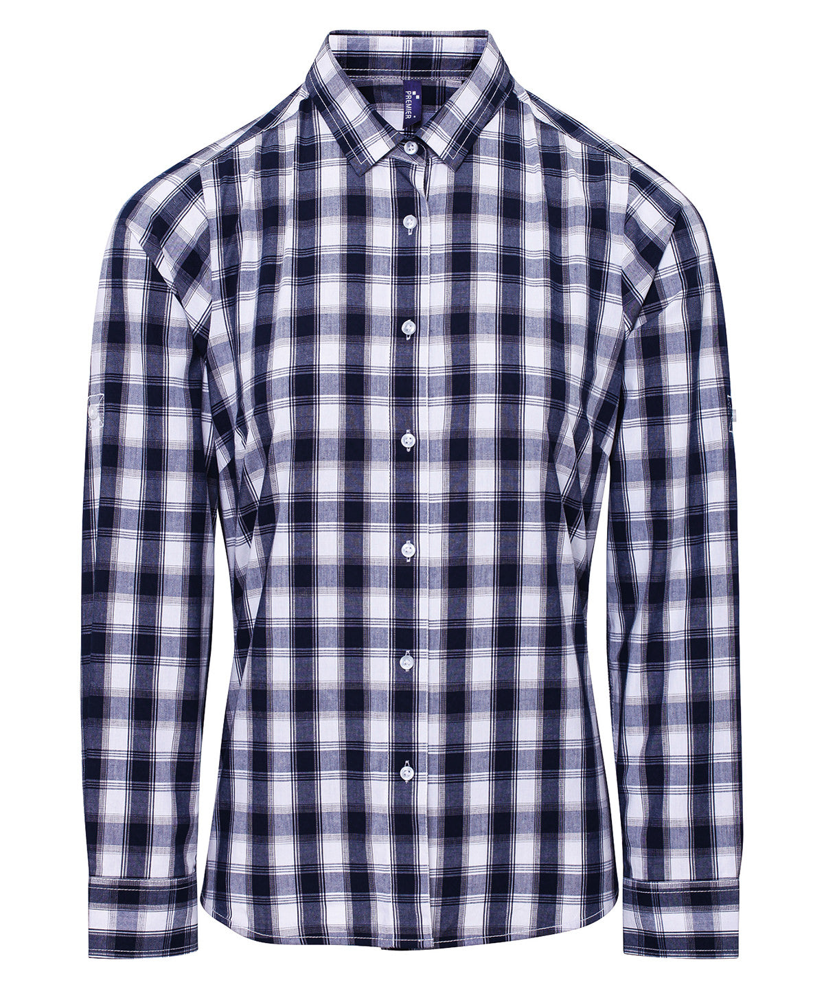 Womens Mulligan Check Cotton Long Sleeve Shirt SemiFitted Style