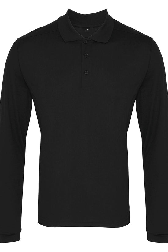 Mens Long Sleeve MoistureWicking Polo Shirt Premier Coolchecker Pique Polo