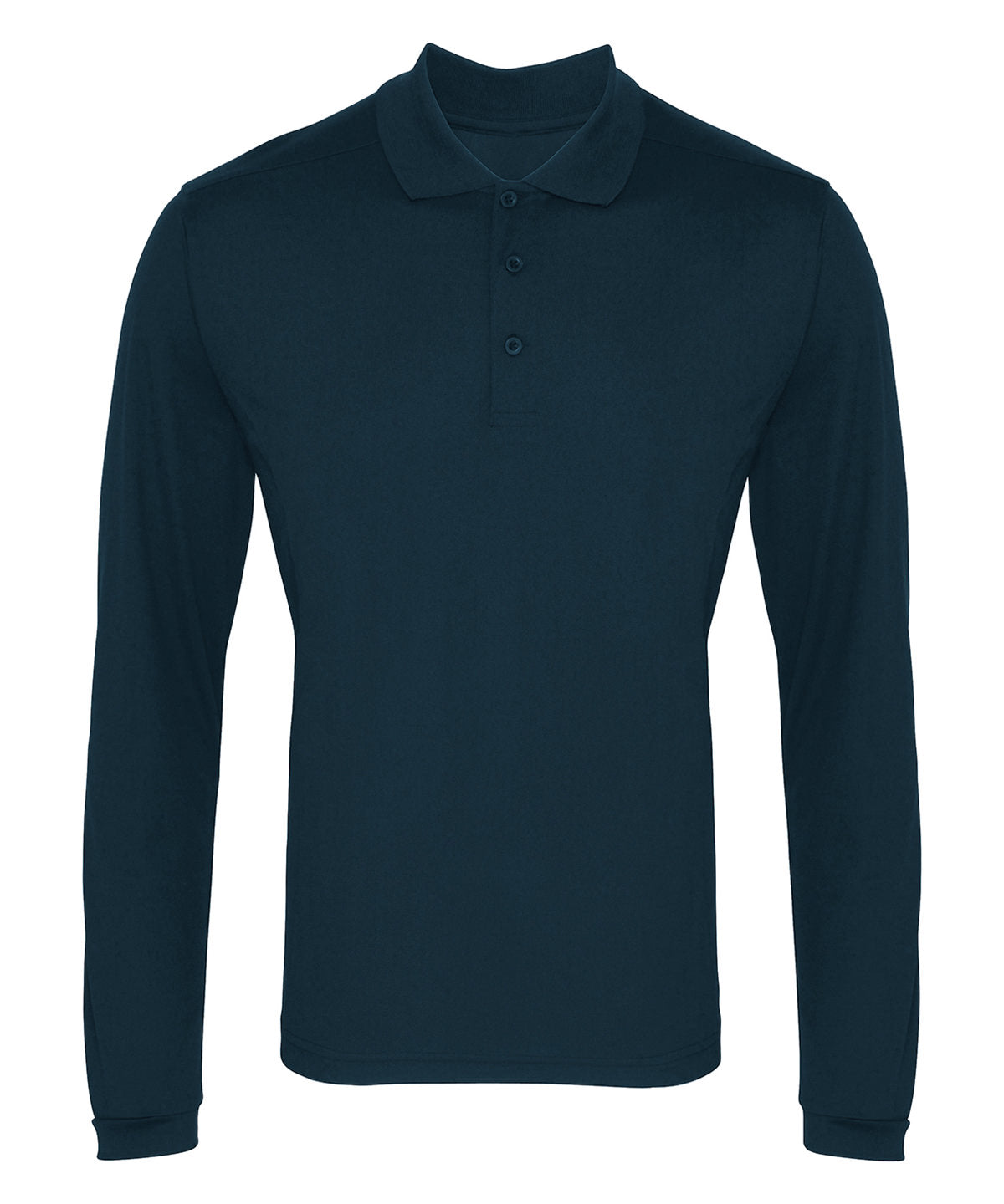 Mens Long Sleeve MoistureWicking Polo Shirt Premier Coolchecker Pique Polo