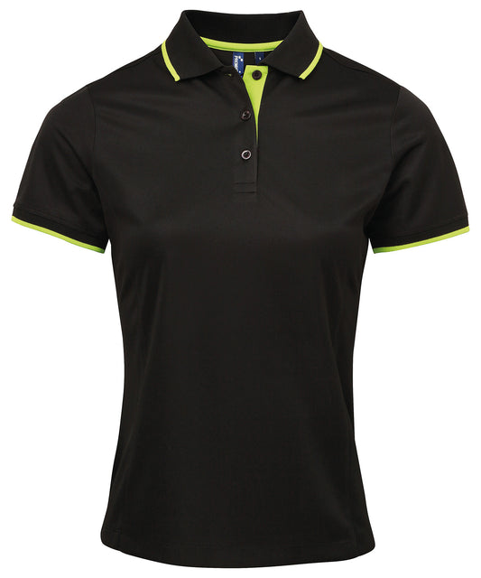 Contrast Coolchecker Womens Polo Shirt with Side Panels