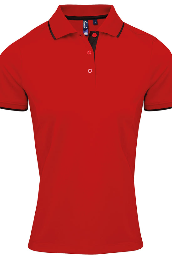 Contrast Coolchecker Womens Polo Shirt with Side Panels