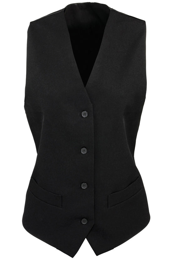 Contemporary Womens Polyester Lined Waistcoat with Watch Pockets