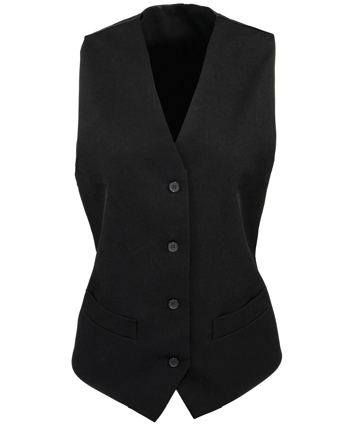Contemporary Womens Polyester Lined Waistcoat with Watch Pockets