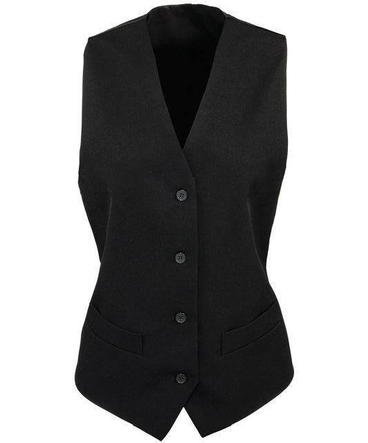 Contemporary Womens Polyester Lined Waistcoat with Watch Pockets
