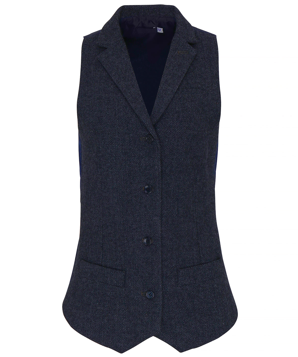 Versatile Womens Herringbone Waistcoat with Lapel Collar