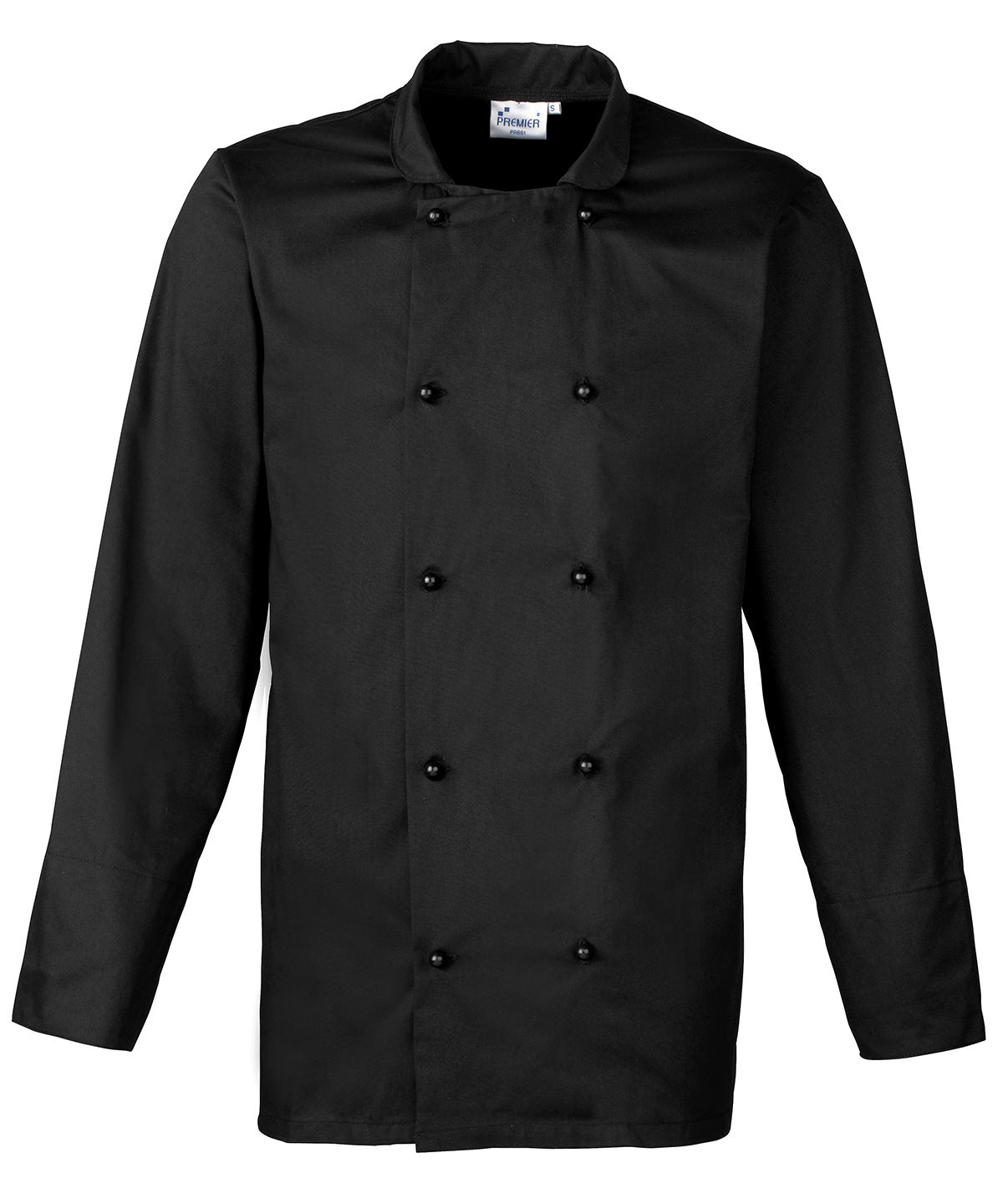 Premier Cuisine Long Sleeve Chef Jacket with Removable Black Studs