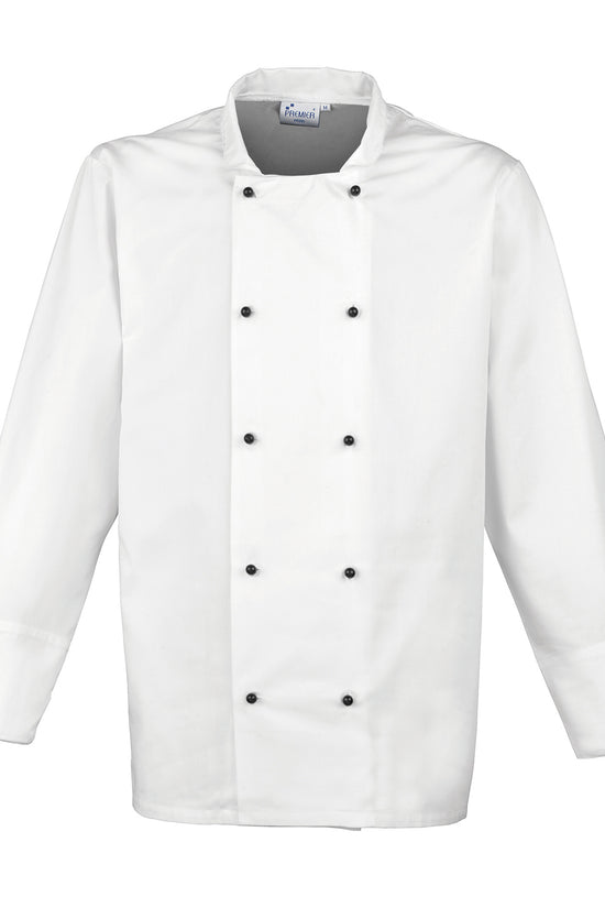 Premier Cuisine Long Sleeve Chef Jacket with Removable Black Studs