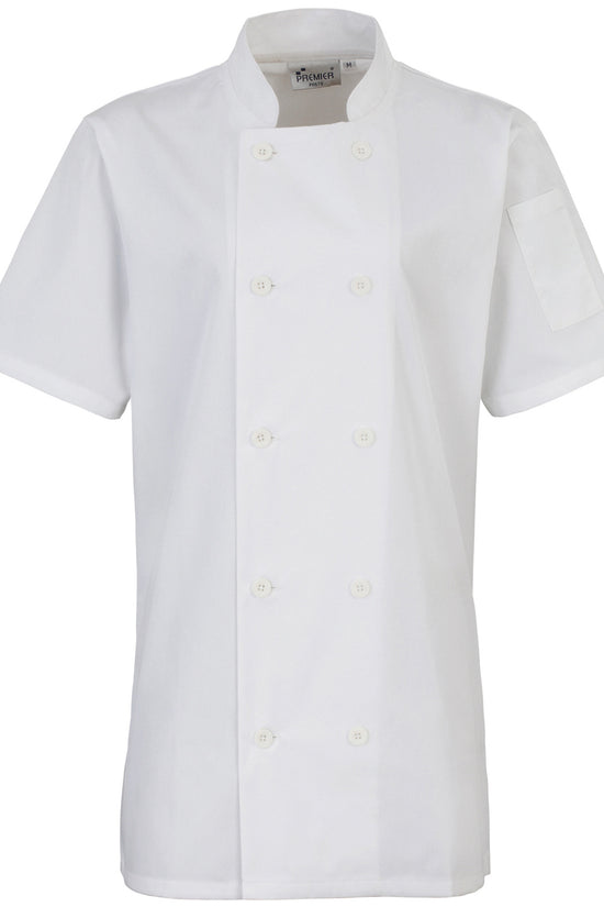 Womens Short Sleeve Chefs Jacket Premier Chef Wear