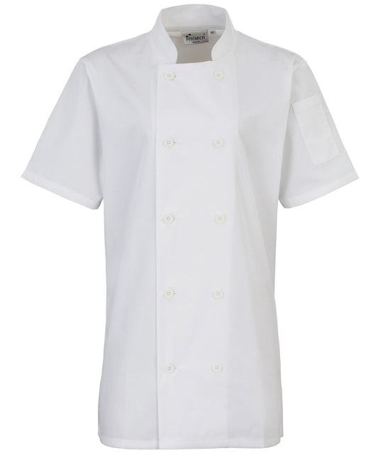 Womens Short Sleeve Chefs Jacket Premier Chef Wear