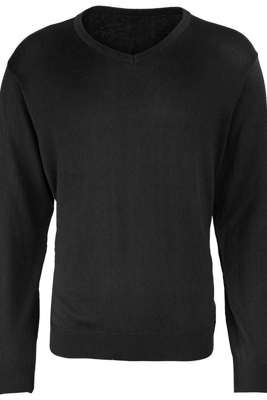 Mens Premier VNeck Knitted Sweater Plus Sizes