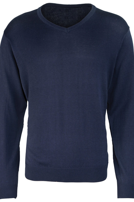 Mens Premier VNeck Knitted Sweater Plus Sizes