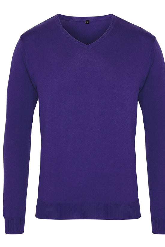Mens Premier VNeck Knitted Sweater Plus Sizes