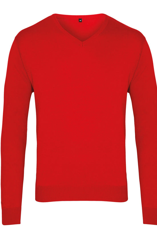 Mens Premier VNeck Knitted Sweater Plus Sizes