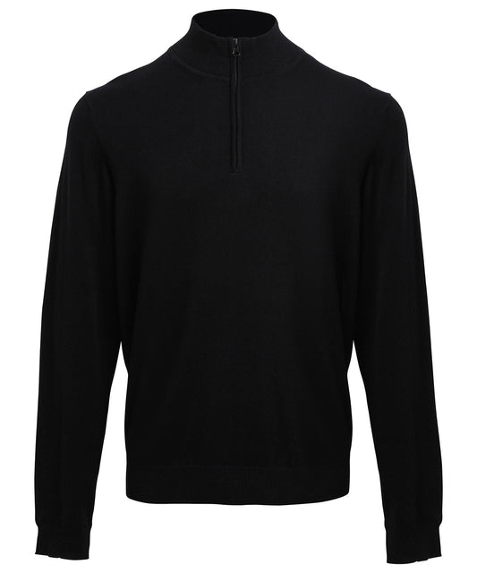 Mens Premier Zip Knitted Sweater Plus Size Knitwear