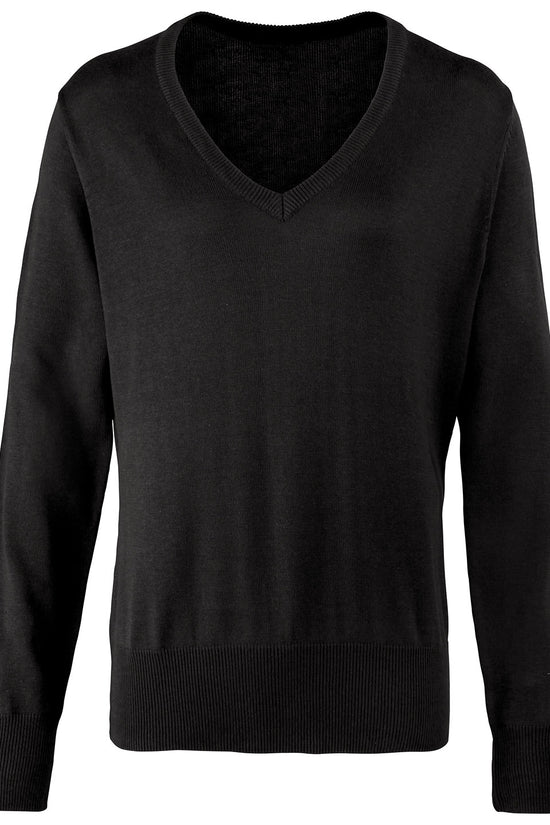Womens VNeck Knitted Sweater Plus Size CottonRich Jumper