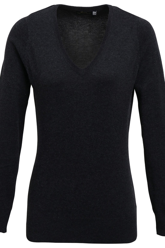 Womens VNeck Knitted Sweater Plus Size CottonRich Jumper