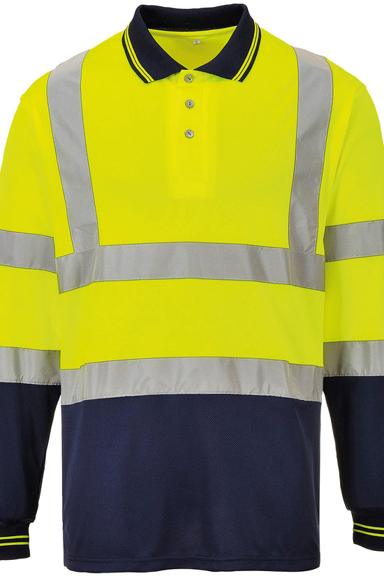 Portwest Twotone Long Sleeve Polo S279 Unisex Safetywear