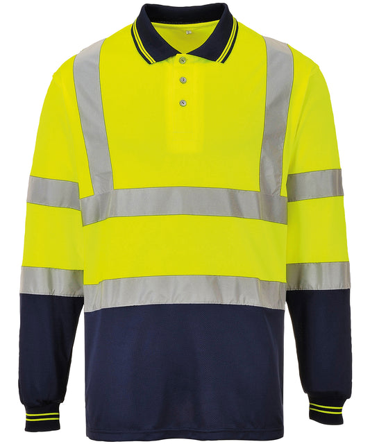 Portwest Twotone Long Sleeve Polo S279 Unisex Safetywear