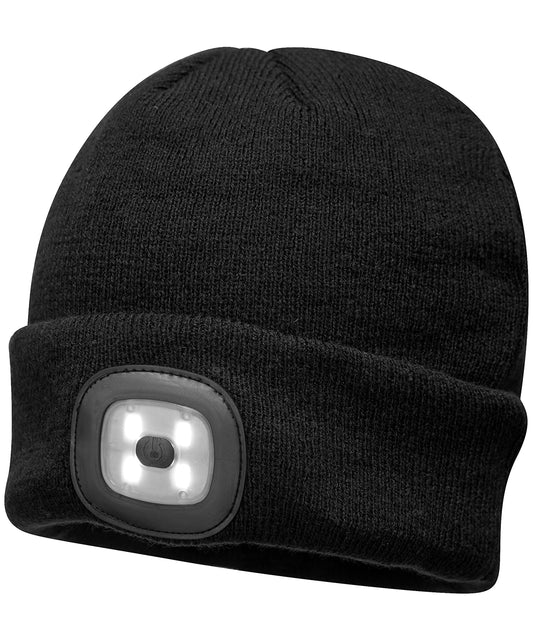 Portwest Beanie LED Headlight USB Rechargeable Hat B029
