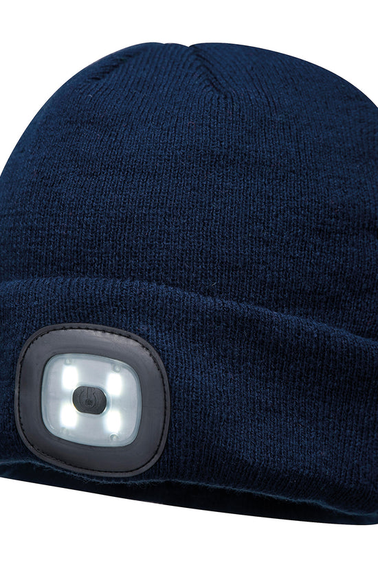 Portwest Beanie LED Headlight USB Rechargeable Hat B029