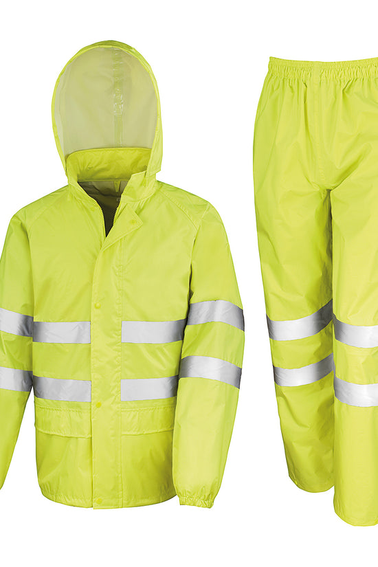 Yellow HighVisibility Waterproof Work Suit with Reflective Bands
