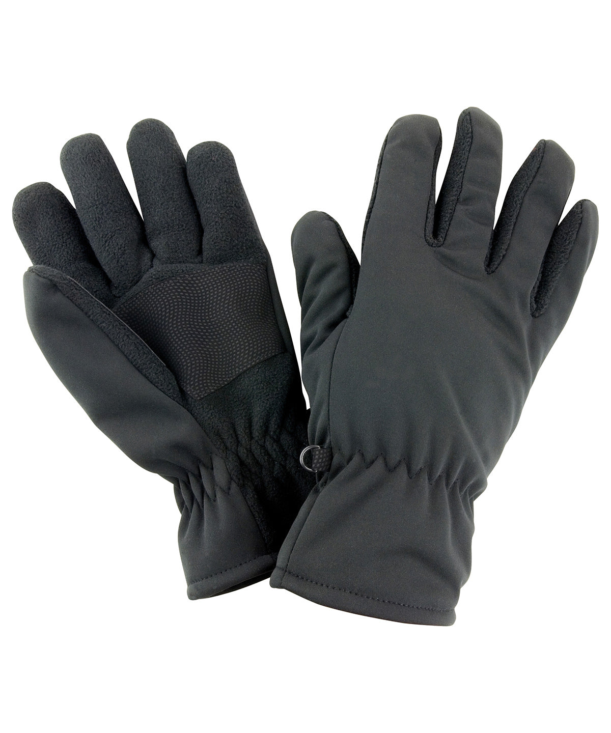 Black Softshell Thermal Gloves with Extended Wrist Cover