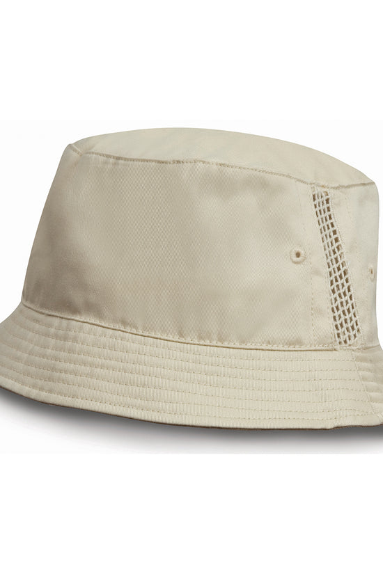 Result Headwear Deluxe Washed Cotton Bucket Hat with Mesh Panels