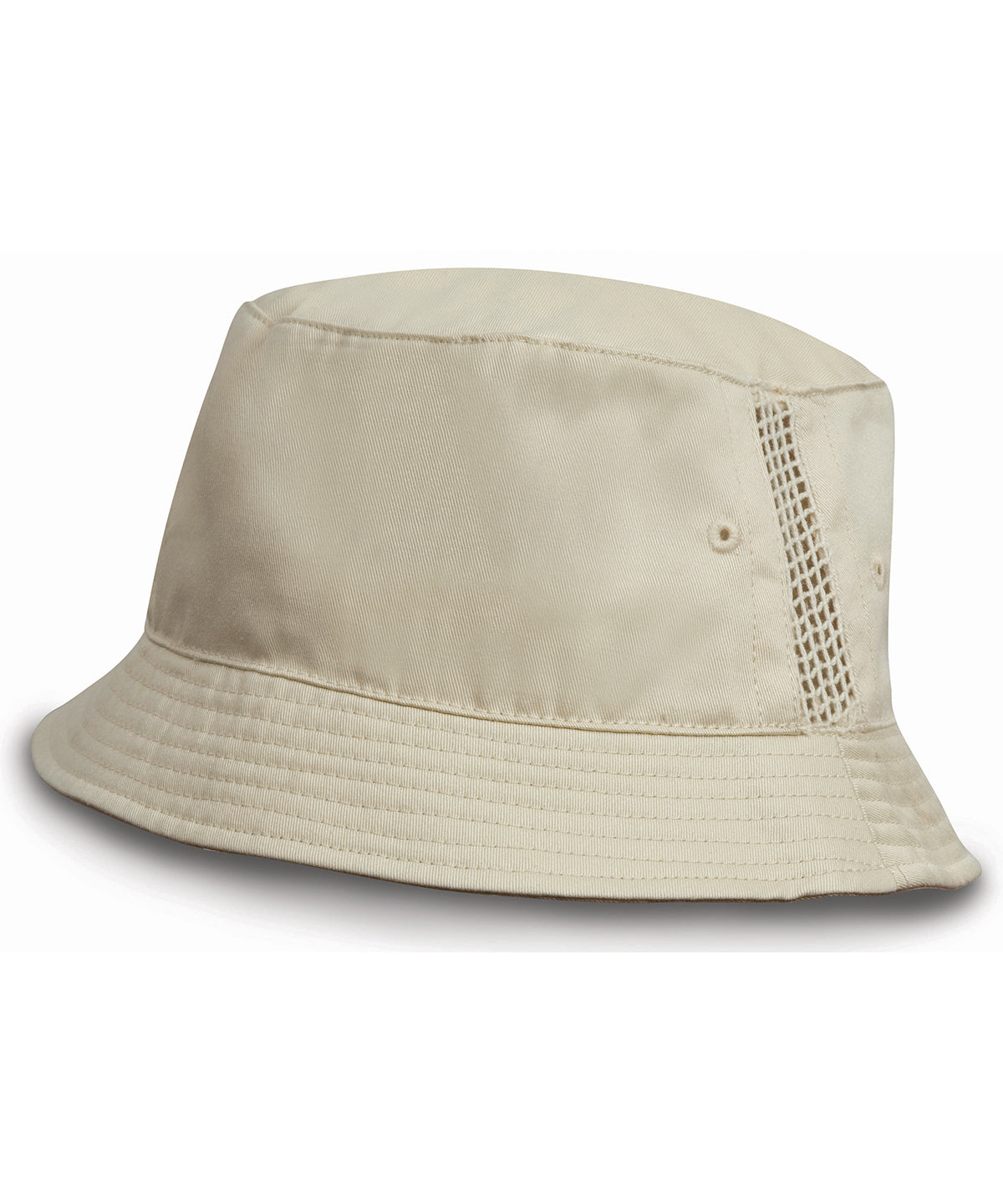 Result Headwear Deluxe Washed Cotton Bucket Hat with Mesh Panels